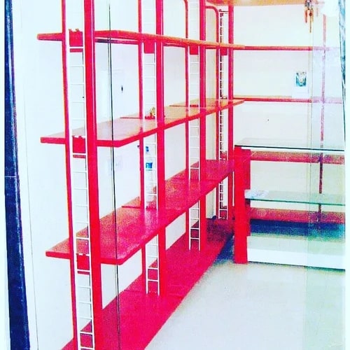 Mild Steel Showroom Display Rack, Size 7 Feet, Color Red at Rs