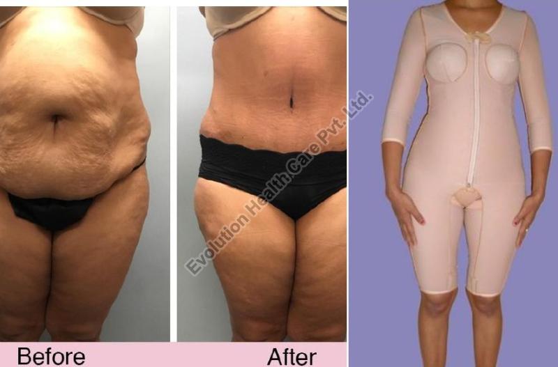 Brown Elastic Plain Liposuction Compression Garment, Gender