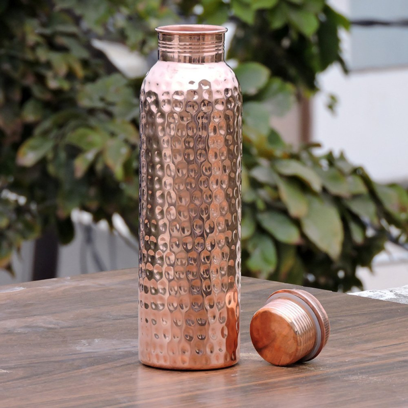 Hammered Copper Bottle, for Water Storage, Capacity 1000 ML at Rs