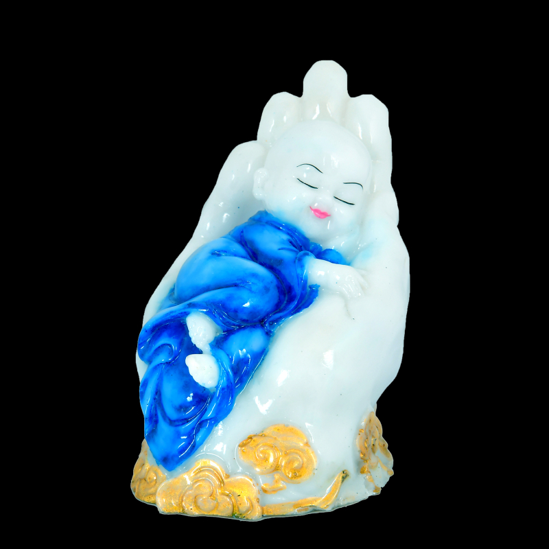 Palm Baby 2 Buddha Monk Statue