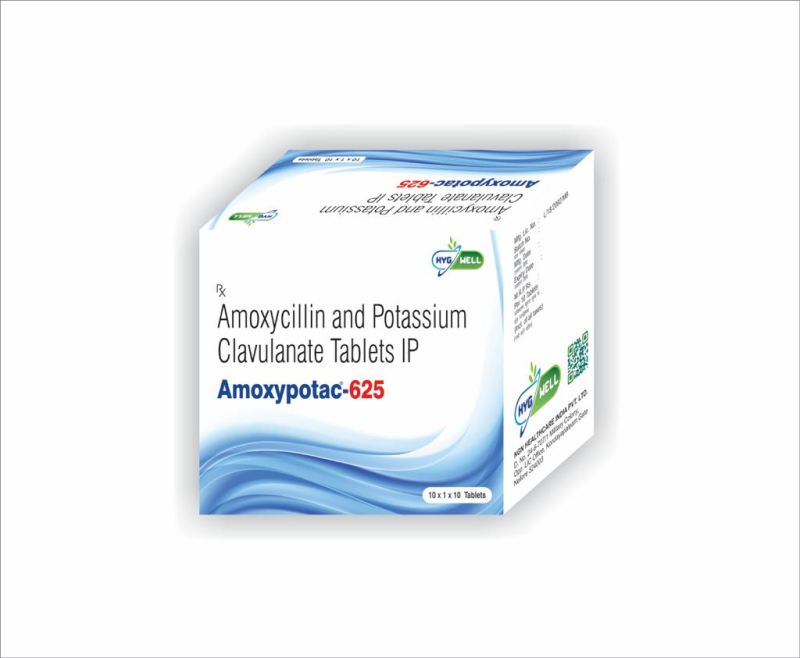 HYG WELL amoxypotac-625 tablets, for Pharmaceuticals, Clinical, Personal, Hospital, Certification : GMP