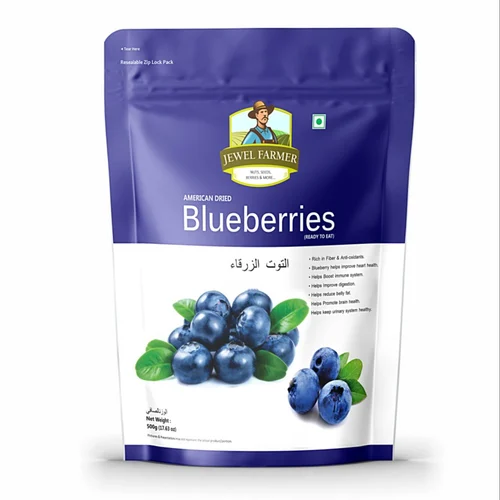 Jewel Farmer Dried Blueberries, Packaging Size 500gm, Packaging Type