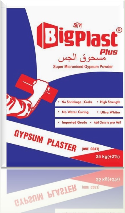 Bigplast Natural Gypsum Plaster, Color : White