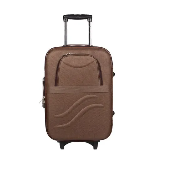 Brown Polyester Luggage Trolley Bag, Pattern Solid, Size 24 INCH at