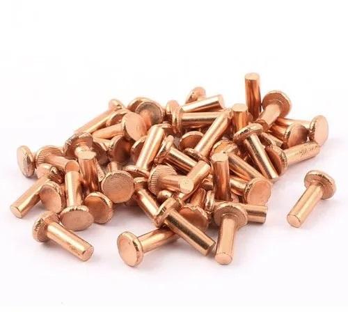 Polished Copper Contact Rivet, Packaging Type : Packet, Box