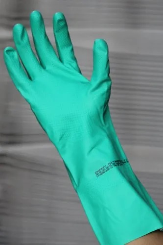 Green Nitrile Gloves, Size : Customized