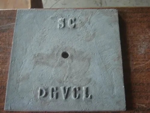 Polished cast iron earthing plate