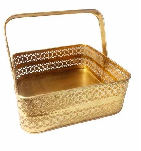 Square Brass Tray, for Serving