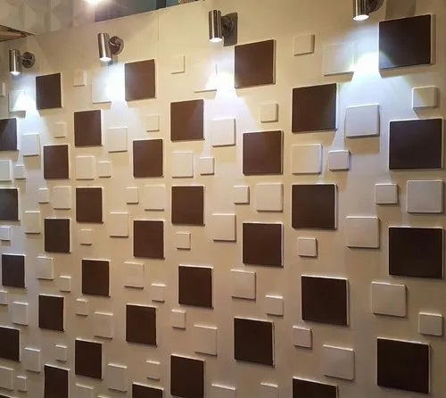 PVC 3D Wall Panel, Color : White, Brown