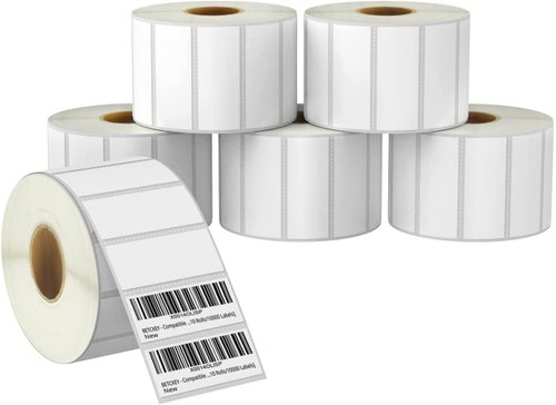 Avery Dennison Chromo/PP White Self Adhesive Barcode, Size : Custom Size