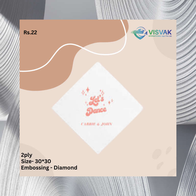 30×30 Customized Paper Napkins, Pattern Floral Printed, Border