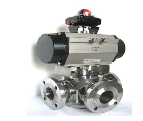 High 3 Way Actuator Operated Ball Valve, for Gas Fitting, Color ...