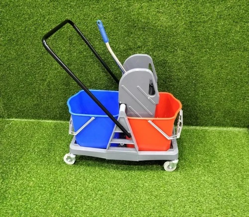 Amsse Double Bucket Mop Wringer Trolley, For Hotels