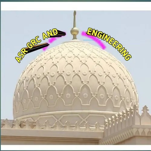 Creamy Round Roof GRC Dome, for Construction, Surface Treatment
