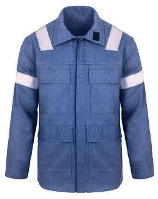 Plain Cotton Safety Shirt, Color : Blue