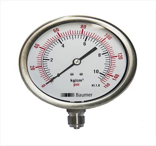 Baumer Pressure Gauge, Dial Size : 2 inch / 50 mm