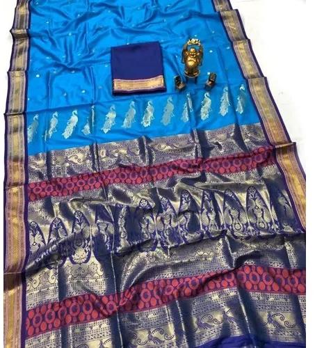 Stylish Printed Silk Saree, Saree Length : 6.3 m (with blouse piece)