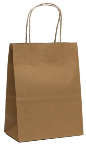 WEPACK Plain Brown Paper Carry Bags, Technics : Machine Made