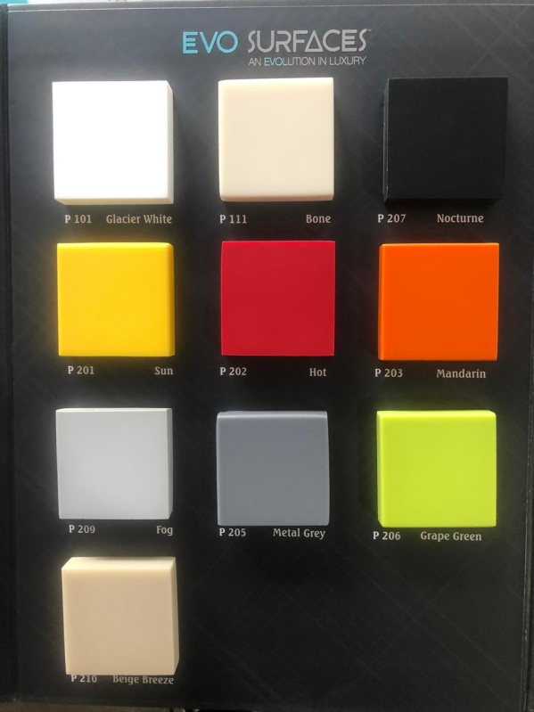 Black Square Evo Solid Surface Corian Sheet, Size 10x8x12x10x14x12, 16x14, 6x4, Pattern