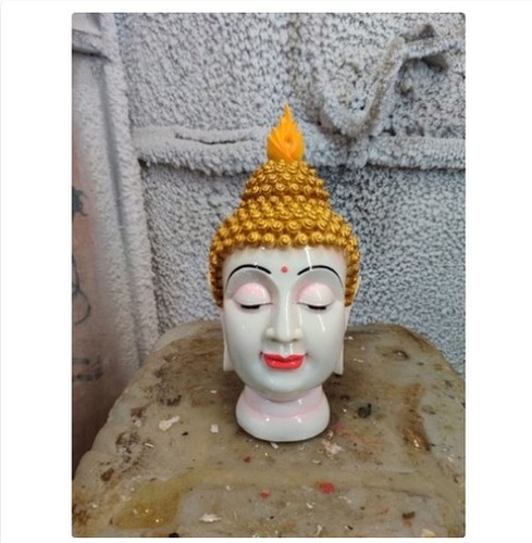 Multicolour lacquer resin buddha head statue, for Garden, Home, Office, Shop, Style : Antique, Modern