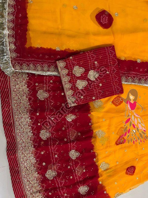 Silk Ladies Bandhani Piliya Poshak, Feature : Elegant Design, Dry ...