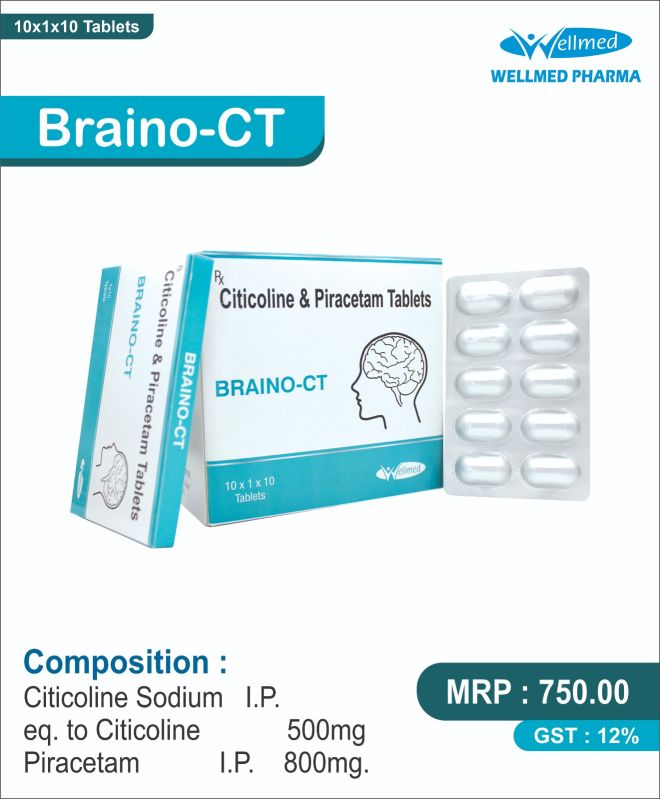 Citicoline Sodium 500 mg, piracetam 800 mg Tablets