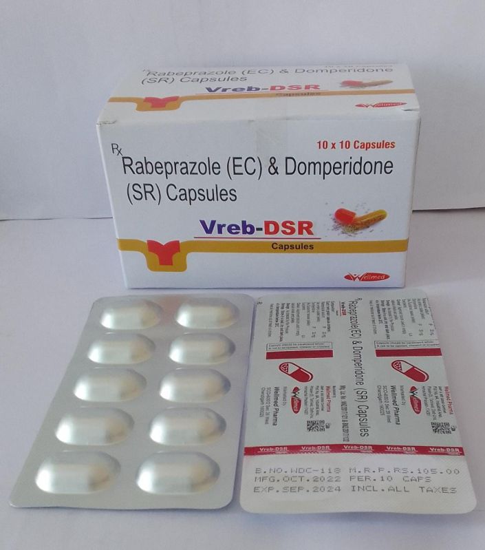 Rabeprazole Domperidone Sustained Release Capsule, Pack Size : 10x10 Alu Alu