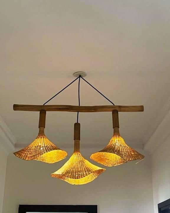 Bamboo Hanging Lamps, For Hotel, Lighting Color : Natural