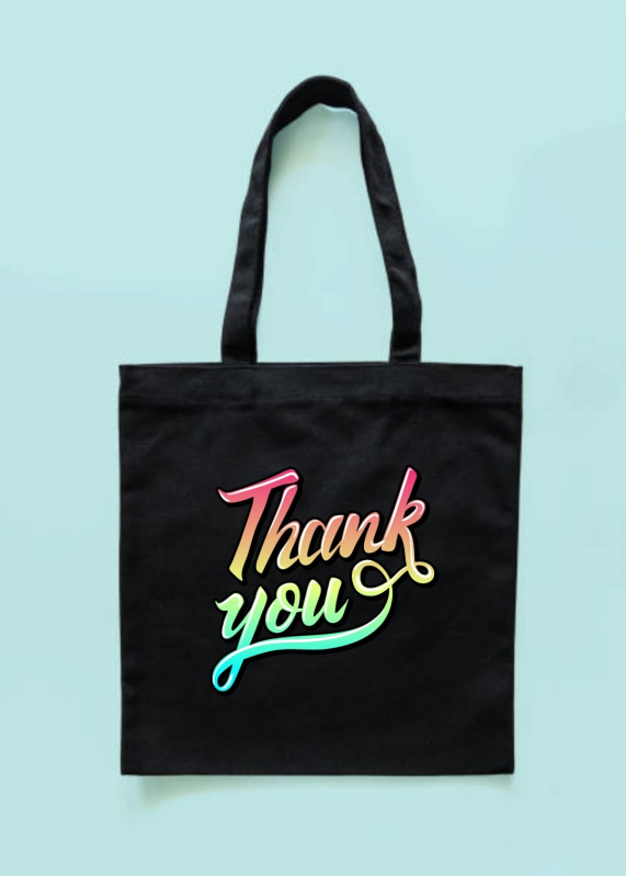 DTF Printed Black Canvas Tote Bag, Gender Unisex at Rs 120 / Piece in