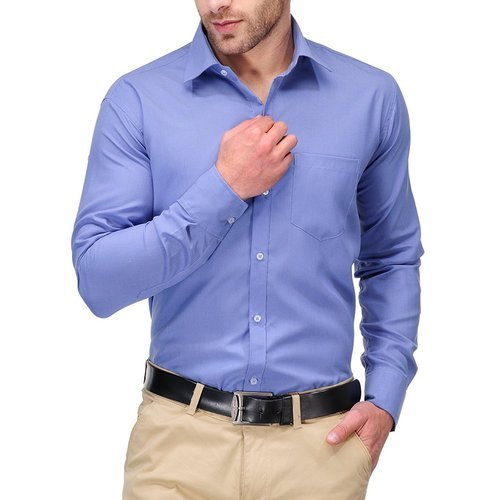 Full Sleeves Mens Cotton Formal Shirt, Size : XXL, XL
