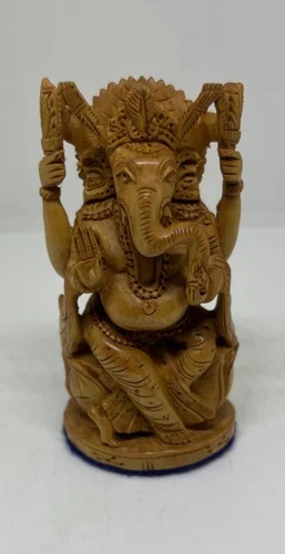 Sandalwood God Ganesh Statue, Color : Brown