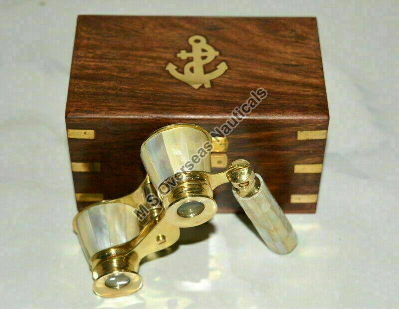 BRASS MOTHER OF PEARL BINOCULAR