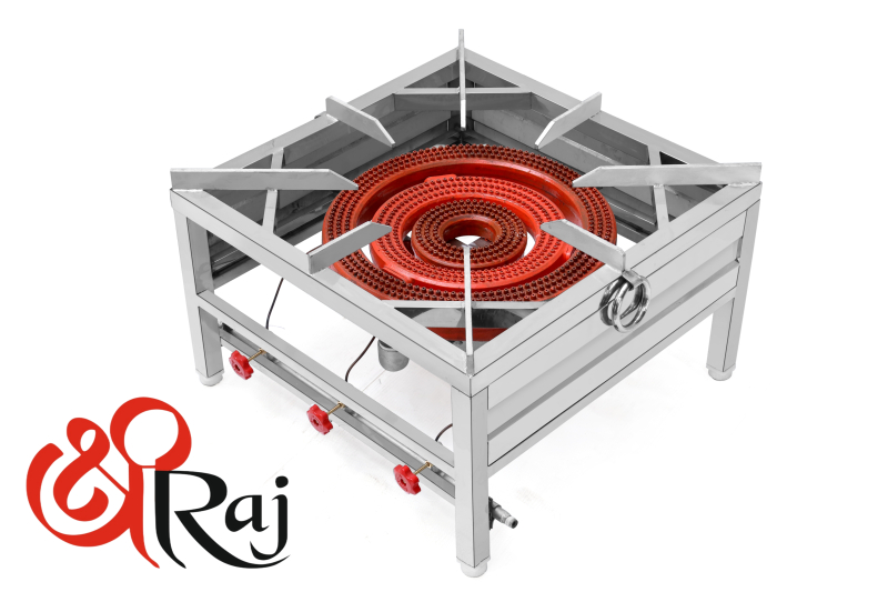 Silver Stainless Steel Korean Burner Gas Range, for Kitchen