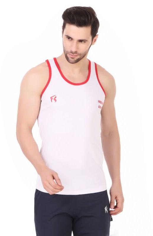 Plain Hosrey 100% Cotton Mens Sports Vest, Sleeve Type : Sleeveless