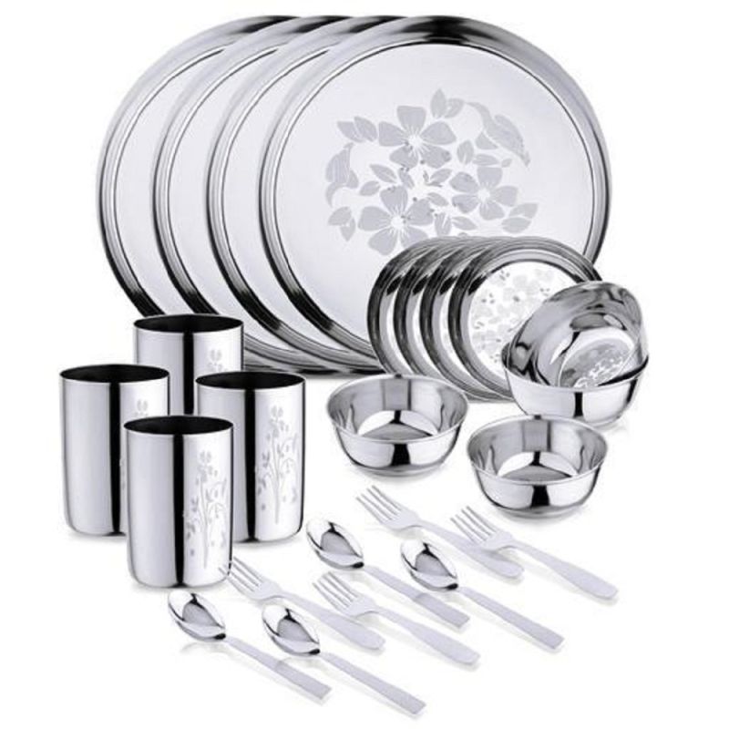 Stainless Steel Dinner Set, for Household, Color Silver at Rs 1,500