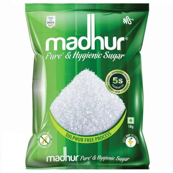 White Crystal Madhur Sugar 1 Kg Pack, Shape : Square