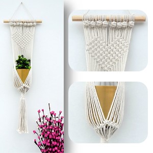 Off-white ecofynd 500 Macrame Plant Hanger