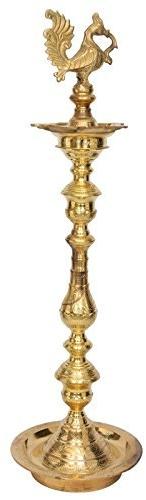 Polished Brass Peacock Diya Stand, Feature : Fine Finishing, High Quality