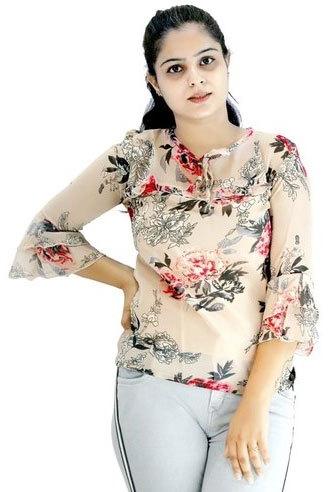 Polyester Printed Top, Size : M, XL