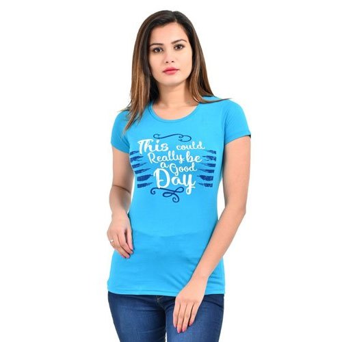 Printed Cotton Ladies T-Shirts, Size : All Sizes