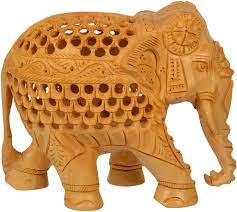 Brown Wooden Elephant Statue, for Home Decoration, Feature : Easy To Place, Complete Finishing