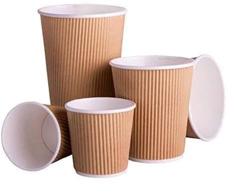 Brown Round ripple paper cup, for Coffee, Cold Drinks, Event, Party, Tea, Size : Multisizes