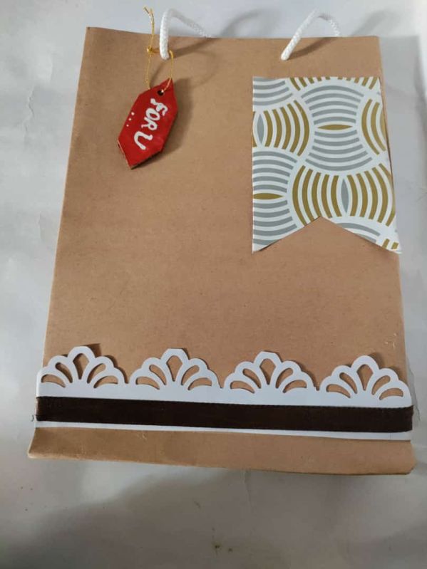 Brown SA Gift Paper Bags, for Carrybag, Size : 16x14