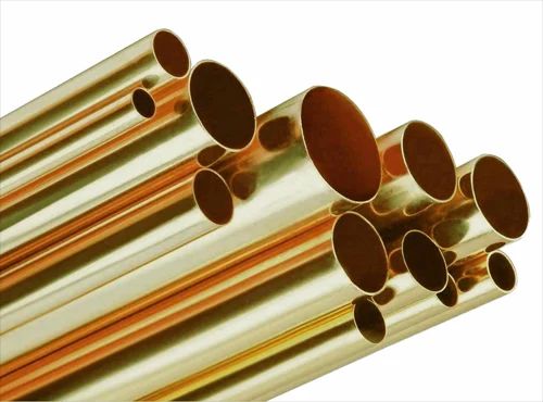 Golden Round Coated Brass Pipes, for Industrial Fittings, Size : All Size