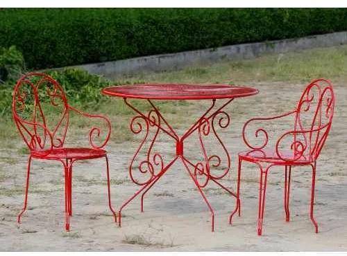 Red Mild Steel Garden Furniture