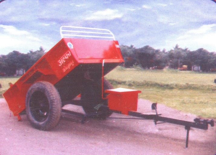 Hydraulic Power Tiller Tipping Trailer, Color : Red