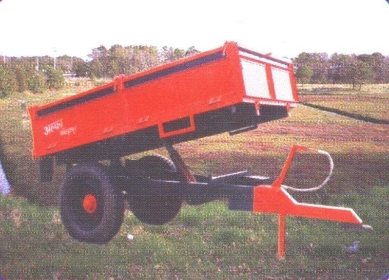 Red Alpha Metal Two Wheel Tipping Trailer, for Moving Goods, Shape : Rectangular