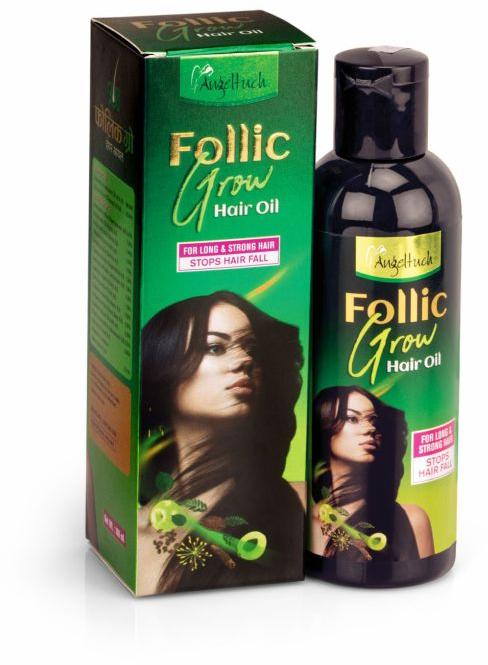 Angel Tuch Follic Grow Hair Oil, for Personal, Packaging Type : Plastic Bottle