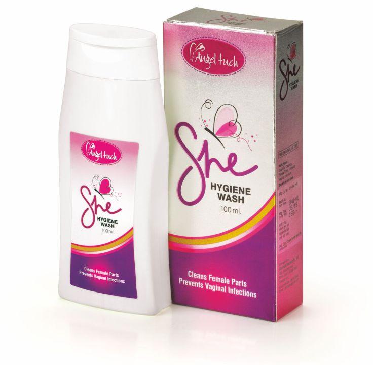 Angel Tuch She Hygiene Wash, for Personal, Feature : Cleans Female Intimate Area, Prevents Vaginal Infections