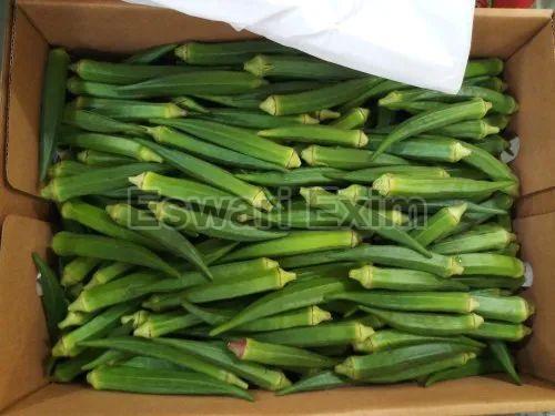 Green Natural Lady Finger (C-Box), for Human Consumption